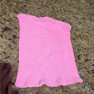 Hunza G Women’s Crinkle Swim Mini Skirt in Bubblegum Pink